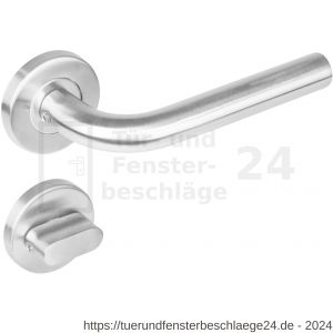 Intersteel Living 1270 Türdrücker Recht auf Rosette 53x8 mm EN 1906/4 mit Bad-WC 8 mm stift Edelstahl gebürstet - D26005564 - afbeelding 1