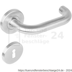 Intersteel Living 1271 Türdrücker Rund auf Rosette 53x8 mm EN 1906/4 mit BB-Rosetten Edelstahl gebürstet - D26005570 - afbeelding 1