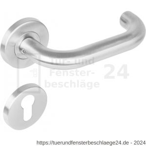 Intersteel Living 1271 Türdrücker Rund auf Rosette 53x8 mm EN 1906/4 mit PZ-Rosetten Edelstahl gebürstet - D26005571 - afbeelding 1