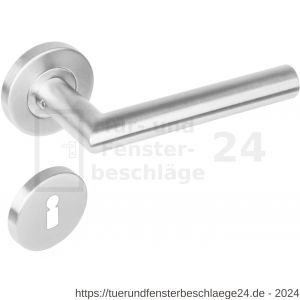 Intersteel Living 1272 Türdrücker Recht 90 Grad auf Rosette 53x8 mm EN 1906/4 mit BB-Rosetten Edelstahl gebürstet - D26005581 - afbeelding 1