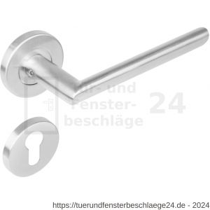 Intersteel Living 1273 Türdrücker Ovale 90 Grad auf Rosette 53x8 mm EN 1906/4 mit PZ-Rosetten Edelstahl gebürstet - D26005592 - afbeelding 1