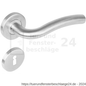 Intersteel Living 1275 Türdrücker Lisa auf Rosette 53x8 mm EN 1906/4 mit BB-Rosetten Edelstahl gebürstet - D26005607 - afbeelding 1