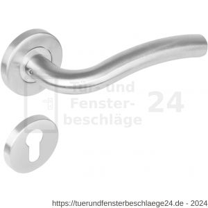 Intersteel Living 1275 Türdrücker Lisa auf Rosette 53x8 mm EN 1906/4 mit PZ-Rosetten Edelstahl gebürstet - D26005608 - afbeelding 1