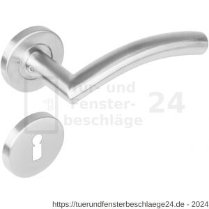 Intersteel Living 1276 Türdrücker Lisa 90 Grad auf Rosette 53x8 mm EN 1906/4 mit BB-Rosetten Edelstahl gebürstet - D26005615 - afbeelding 1