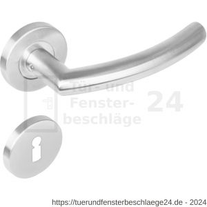 Intersteel Living 1277 Türdrücker Halbrund 90 Grad auf Rosette 53x8 mm EN 1906/4 mit BB-Rosetten Edelstahl gebürstet - D26005623 - afbeelding 1