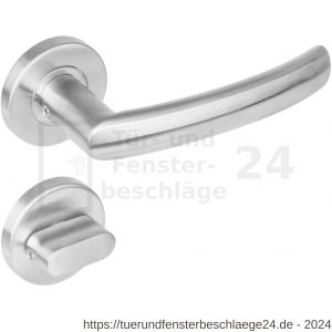 Intersteel Living 1278 Türdrücker Blok auf Rosette 53x8 mm EN 1906/4 mit Bad-WC 8 mm stift Edelstahl gebürstet - D26005633 - afbeelding 1