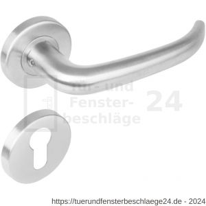 Intersteel Living 1282 Türdrücker Säbel auf Rosette 53x8 mm EN 1906/4 mit PZ-Rosetten Edelstahl gebürstet - D26000632 - afbeelding 1