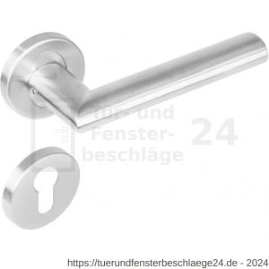 Intersteel Living 1283 Türdrücker Girona auf Rosette 53x8 mm EN 1906/4 mit PZ-Rosetten Edelstahl gebürstet - D26008493 - afbeelding 1