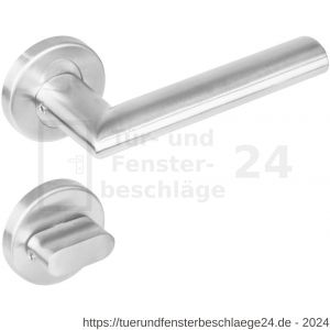 Intersteel Living 1283 Türdrücker Girona auf Rosette 53x8 mm EN 1906/4 mit Bad-WC 8 mm stift Edelstahl gebürstet - D26008495 - afbeelding 1