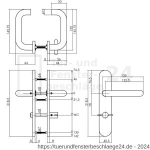 Intersteel Essentials Türdrücker Rund auf Schild mit Toiletten- und Badezimmerverriegelung 78 mm Edelstahl gebürstet - D26010726 - afbeelding 2