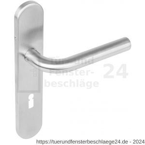 Intersteel Living 1296 Türdrücker Gerade auf Schild mit Schlüsselloch 72 mm Edelstahl gebürstet - D26005668 - afbeelding 1