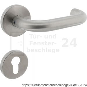 Intersteel Essentials 1315 Türdrücker Rund auf Rosette 55x8 mm EN 1906/4 mit PZ-Rosetten Edelstahl gebürstet - D26008517 - afbeelding 1