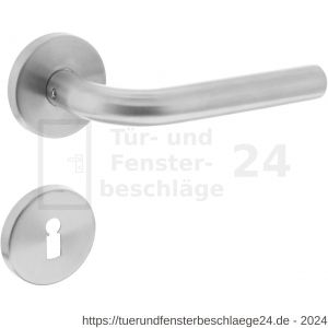 Intersteel Essentials 1316 Türdrücker Recht auf Rosette 55x8 mm EN 1906/4 mit BB-Rosetten Edelstahl gebürstet - D26005712 - afbeelding 1