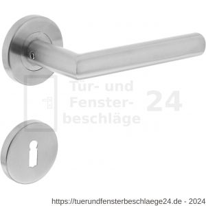 Intersteel Living 1317 Türdrücker Recht 90 Grad auf Rosette 55x8 mm EN 1906/4 mit BB-Rosetten Edelstahl gebürstet - D26005715 - afbeelding 1