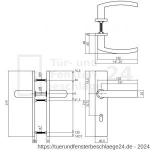 Intersteel Essentials 1327 Türdrücker Block auf rechteckigem Schild mit BB 72 mm Edelstahl gebürstet - D26010681 - afbeelding 2