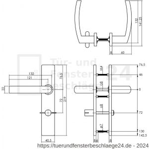 Intersteel Essentials 1327 Türdrücker Block auf rechteckigem Schild mit WC 78/8 mm Edelstahl gebürstet - D26010814 - afbeelding 2