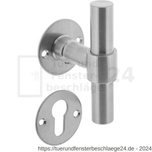 Intersteel Living 1671 Türdrücker L/T-model auf Rosette 50x2 mm mit PZ-Rosetten Edelstahl gebürstet - D26010687 - afbeelding 1