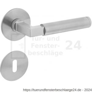 Intersteel Exclusives 1839 Türdrücker Bau-stil auf Magnet Rosette 52x3 mm mit BB -Rosette Edelstahl gebürstet - D26008527 - afbeelding 1