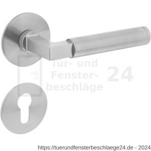 Intersteel Exclusives 1839 Türdrücker Bau-stil auf Magnet Rosette 52x3 mm mit PZ-Rosetten Edelstahl gebürstet - D26008528 - afbeelding 1