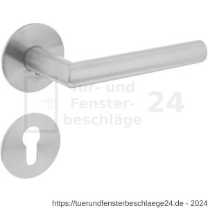 Intersteel Exclusives 1840 Türdrücker Recht 90 Grad auf Magnet Rosette 52x3 mm mit PZ-Rosetten Edelstahl gebürstet - D26007060 - afbeelding 1