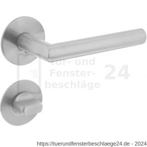 Intersteel Exclusives 1840 Türdrücker Recht 90 Grad auf Magnet Rosette 52x3 mm mit Bad-WC 8 mm Edelstahl gebürstet - D26007061 - afbeelding 1