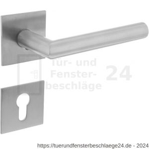 Intersteel Exclusives 1850 Türdrücker Recht 90 Grad auf Magnet Rosette 55x55x3 mm mit PZ-Rosetten Edelstahl gebürstet - D26007063 - afbeelding 1