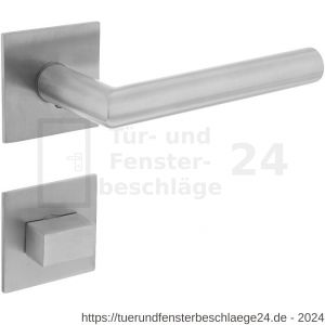 Intersteel Exclusives 1850 Türdrücker Recht 90 Grad auf Magnet Rosette 55x55x3 mm mit Bad-WC 8 mm Edelstahl gebürstet - D26007064 - afbeelding 1