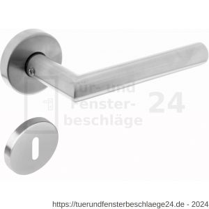 Intersteel Essentials 1951 Türdrücker Recht 90 Grad auf Rosette 50x10 mm mit BB-Rosetten Edelstahl gebürstet - D26005803 - afbeelding 1