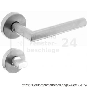 Intersteel Essentials 1951 Türdrücker Recht 90 Grad auf Rosette 50x10 mm mit Bad-WC 8 mm Edelstahl gebürstet - D26005808 - afbeelding 1