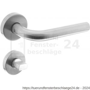 Intersteel Living 1952 Türdrücker Recht auf Rosette 50x10 mm mit Bad-WC 8 mm Edelstahl gebürstet - D26005814 - afbeelding 1