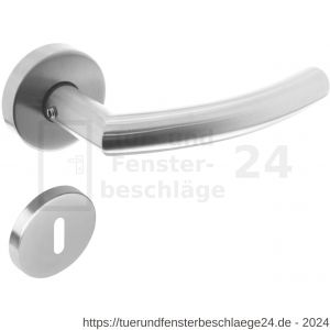 Intersteel Essentials 1953 Türdrücker Halbrund 90 Grad auf Rosette 50x10 mm mit BB-Rosetten Edelstahl gebürstet - D26005815 - afbeelding 1