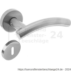 Intersteel Living 1955 Türdrücker Gebogen auf Rosette 50x10 mm mit BB-Rosetten Edelstahl gebürstet - D26005826 - afbeelding 1