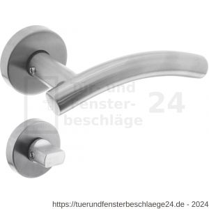 Intersteel Living 1955 Türdrücker Gebogen Rosette 50x10 mm mit Bad-WC 8 mm Edelstahl gebürstet - D26005831 - afbeelding 1