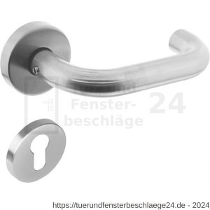 Intersteel Living 1956 Türdrücker Rund auf Rosette 50x10 mm mit PZ-Rosetten Edelstahl gebürstet - D26005833 - afbeelding 1