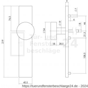 Intersteel Living 2754 Knopf auf rechteckigem blindem Schild Edelstahl gebürstet - D26005866 - afbeelding 2