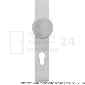 Intersteel Living 2754 Knopf auf rechteckigem Schild mit Profilzylinder-Lochung 72 mm Edelstahl gebürstet - D26005868 - afbeelding 1