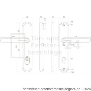 Intersteel Essentials 3785 Schutzbeschlag Haustür Drücker-Drücker SKG*** mit PZ 92 mm und Kernziehschutz oval massiver Edelstahl gebürstet - D26006874 - afbeelding 2