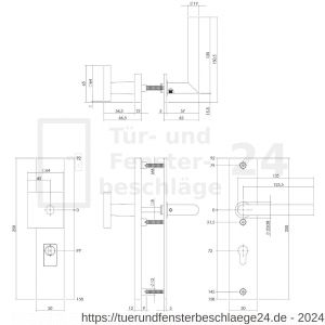 Intersteel Essentials 3962 Schutzbeschlag SKG*** mit Profilzylinder-Lochung 72 mm und Kernziehschutz Vordertürbeschlag rechteckig Edelstahl gebürstet - D26008641 - afbeelding 4