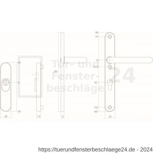 Intersteel Essentials 3983 Schutzbeschlag SKG*** Rosette mit Profilzylinder-Lochung 92 mm Kernziehschutz und Schild schmal oval innen Edelstahl gebürstet - D26006062 - afbeelding 2