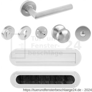 Intersteel Essentials 4057 Haustürset Schutzbeschlag SKG*** rund Rosette Edelstahl gebürstet mit Kernziehschutz - D26008662 - afbeelding 1