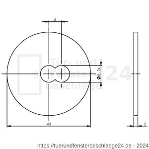 Intersteel Essentials 4380 Unterlegscheibe für Stoßgriffe 40 mm Edelstahl gebürstet - D26006159 - afbeelding 2