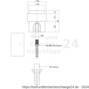 Intersteel Essentials 4420 Türstopper 30 Bodenmontage Edelstahl gebürstet - D26007390 - afbeelding 4