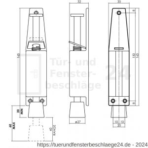 Intersteel Essentials 4440 Türfeststeller 180 mm Edelstahl gebürstet - D26007237 - afbeelding 2