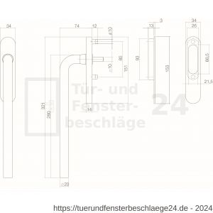 Intersteel Living 4500 Hebe- und Schiebetürbeschlag L-Form blind Edelstahl gebürstet - D26003876 - afbeelding 2