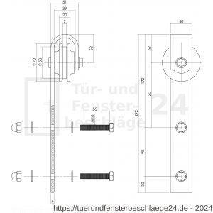 Intersteel Living 4501 2-teiliges Laufrollen-Set Basic 290 mm Edelstahl gebürstet - D26008786 - afbeelding 2