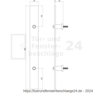 Intersteel Living 4501 Stossgriff 800x40 mm Edelstahl gebürstet - D26007504 - afbeelding 2