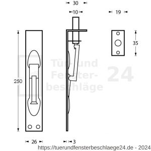 Intersteel Living 4520 Kantenriegel 250 mm Edelstahl gebürstet - D26007272 - afbeelding 2