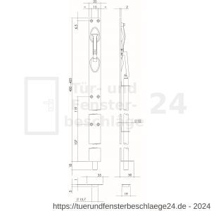 Intersteel Living 4520 Verriegelung 400 mm Edelstahl gebürstet - D26007274 - afbeelding 2