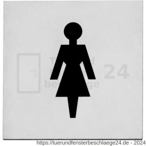 Intersteel Living 4601 Hinweisschilder Damentoilette 76x76x1,5 mm selbstklebend edelstahl gebürstet - D26003383 - afbeelding 1