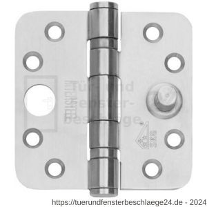 Intersteel Essentials 4625 Sicherheits Kugellagerscharnier abgerundet 89x89x2,5 mm bis 80 kg Edelstahl gebürstet - D26007206 - afbeelding 1